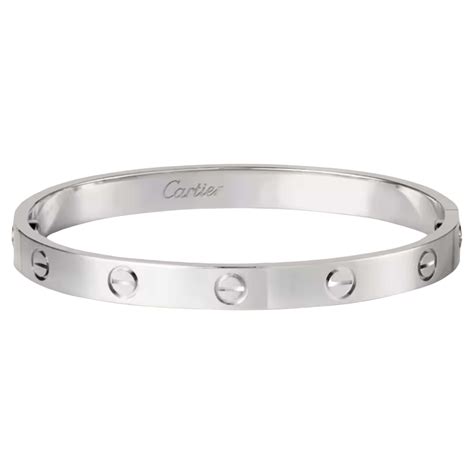 CARTIER 18K White Gold LOVE Bracelet 17